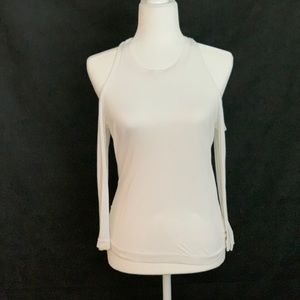 White cold shoulder t-shirt